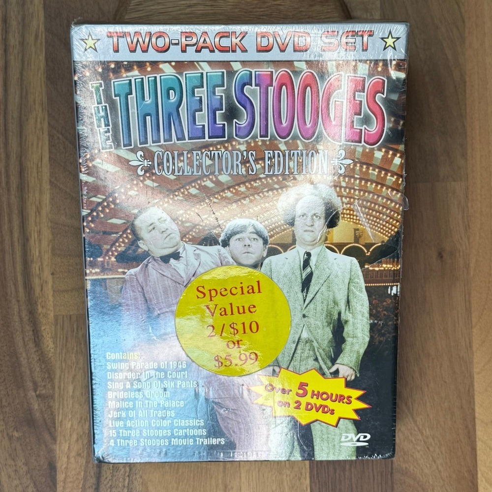 The Three Stooges Collector's Edition 2-Pack DVD Set 5+ Hours New Sealed 2003